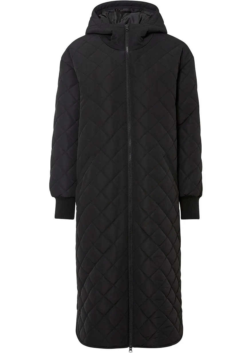 Steppmantel oversized in schwarz von vorne - bonprix Steppmantel oversized in schwarz von vorne - bonprix
