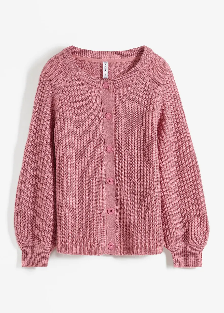 Grobstrickjacke in rosa von vorne - bonprix Grobstrickjacke in rosa von vorne - bonprix