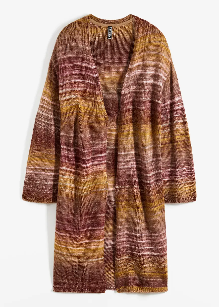 Strickjacke mit weitem Arm in braun von vorne - bonprix Strickjacke mit weitem Arm in braun von vorne - bonprix