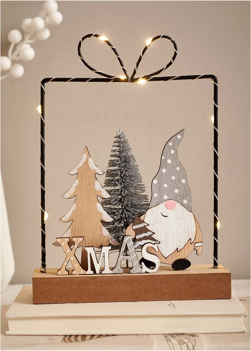 LED-Deko-Objekt Wichtel mit Tanne in beige - bonprix LED-Deko-Objekt Wichtel mit Tanne in beige - bonprix