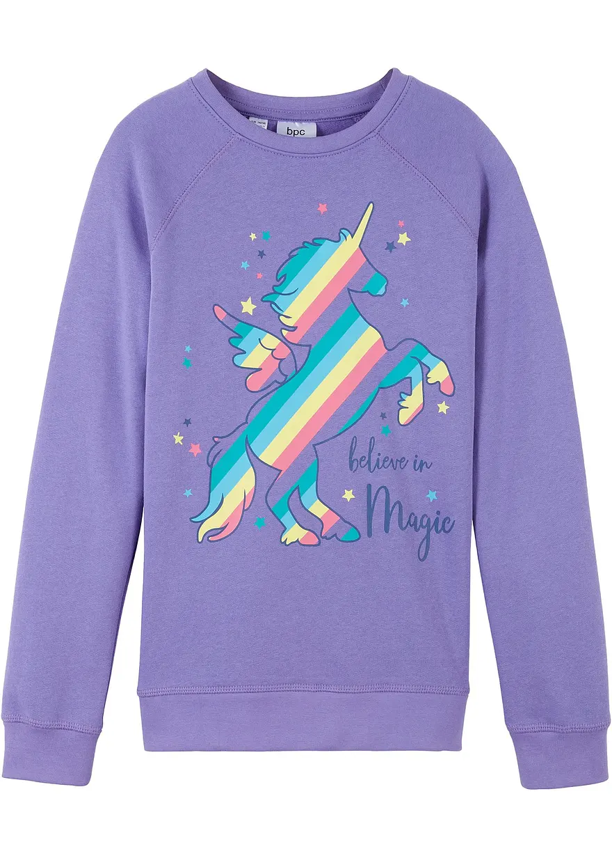 Mädchen Sweatshirt aus Bio-Baumwolle in lila von vorne - bonprix Mädchen Sweatshirt aus Bio-Baumwolle in lila von vorne - bonprix