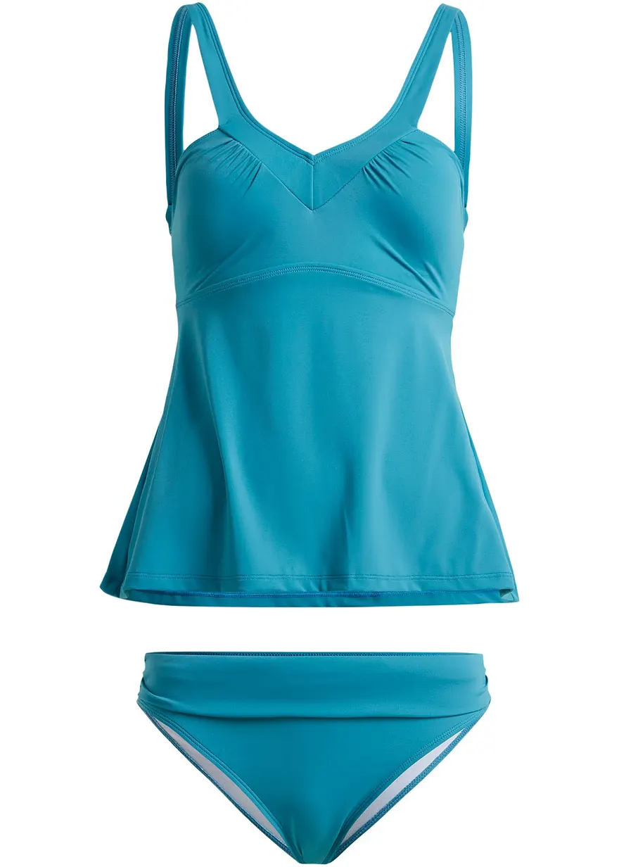 Tankini (2-tlg.Set) aus recyceltem Polyamid in petrol von vorne - bonprix Tankini (2-tlg.Set) aus recyceltem Polyamid in petrol von vorne - bonprix