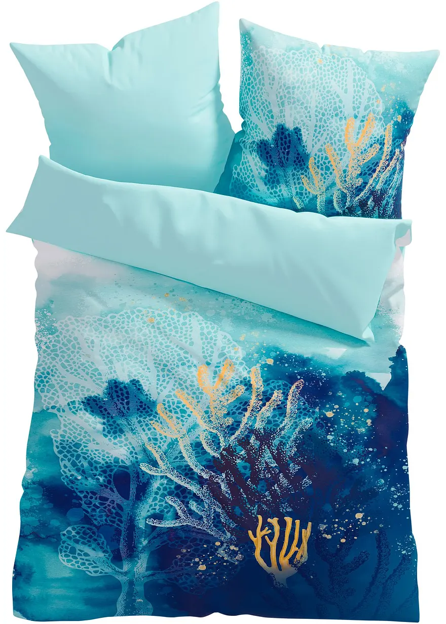 Wendebettwäsche mit Korallen in blau - bonprix Wendebettwäsche mit Korallen in blau - bonprix
