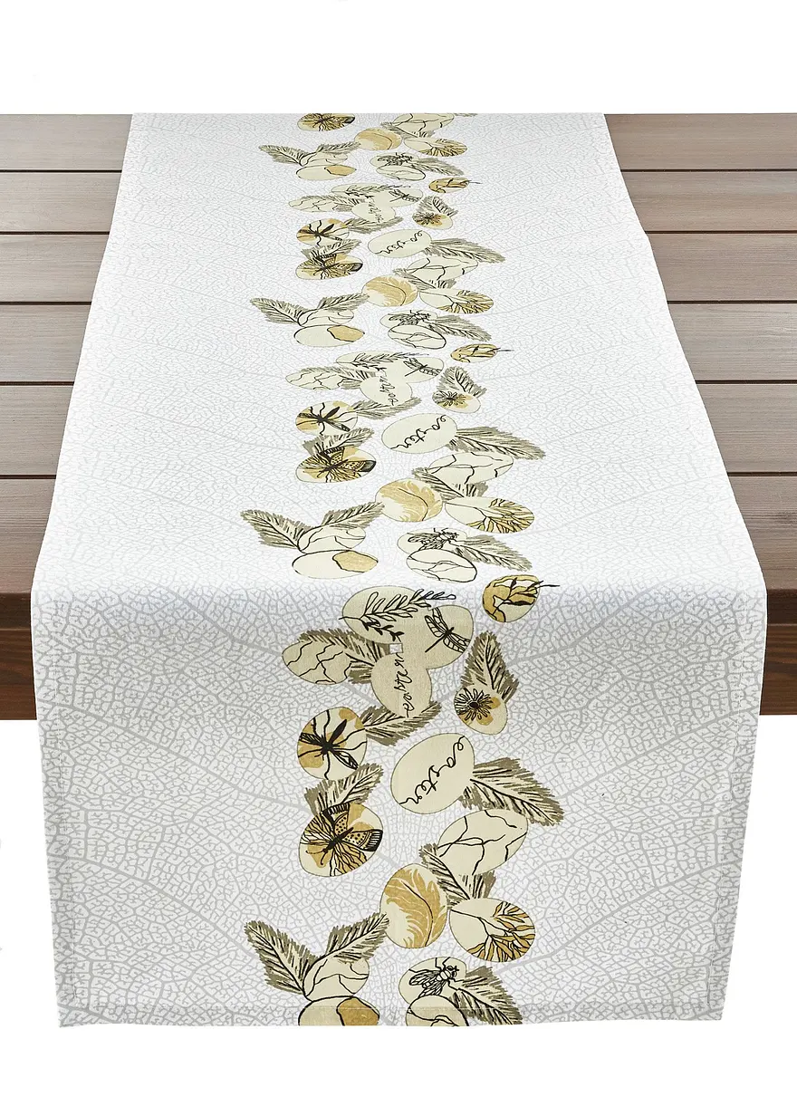 Bio Baumwoll Tischläufer mit Ostereier Druck in weiß - bpc living bonprix collection Bio Baumwoll Tischläufer mit Ostereier Druck in weiß - bpc living bonprix collection