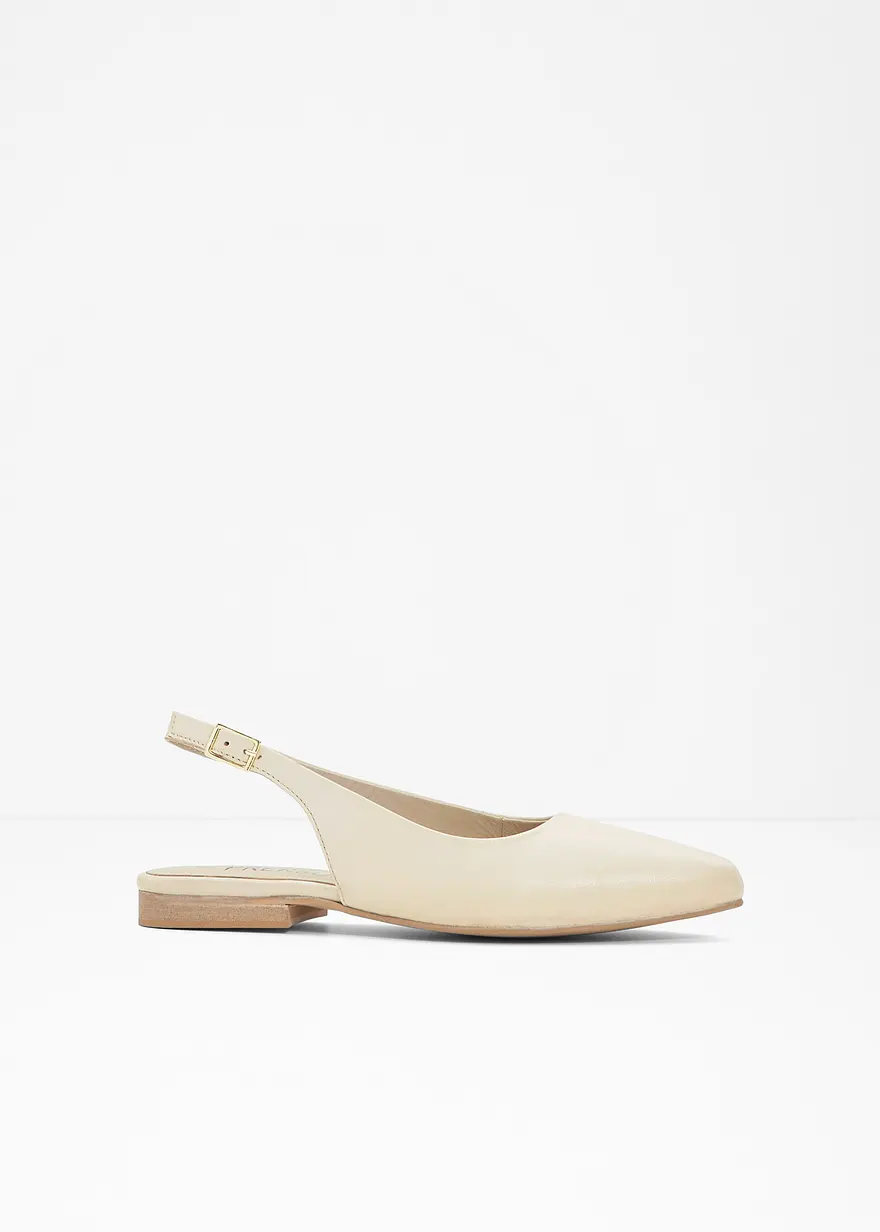 Sling Ballerina aus Leder in beige - bonprix PREMIUM Sling Ballerina aus Leder in beige - bonprix PREMIUM
