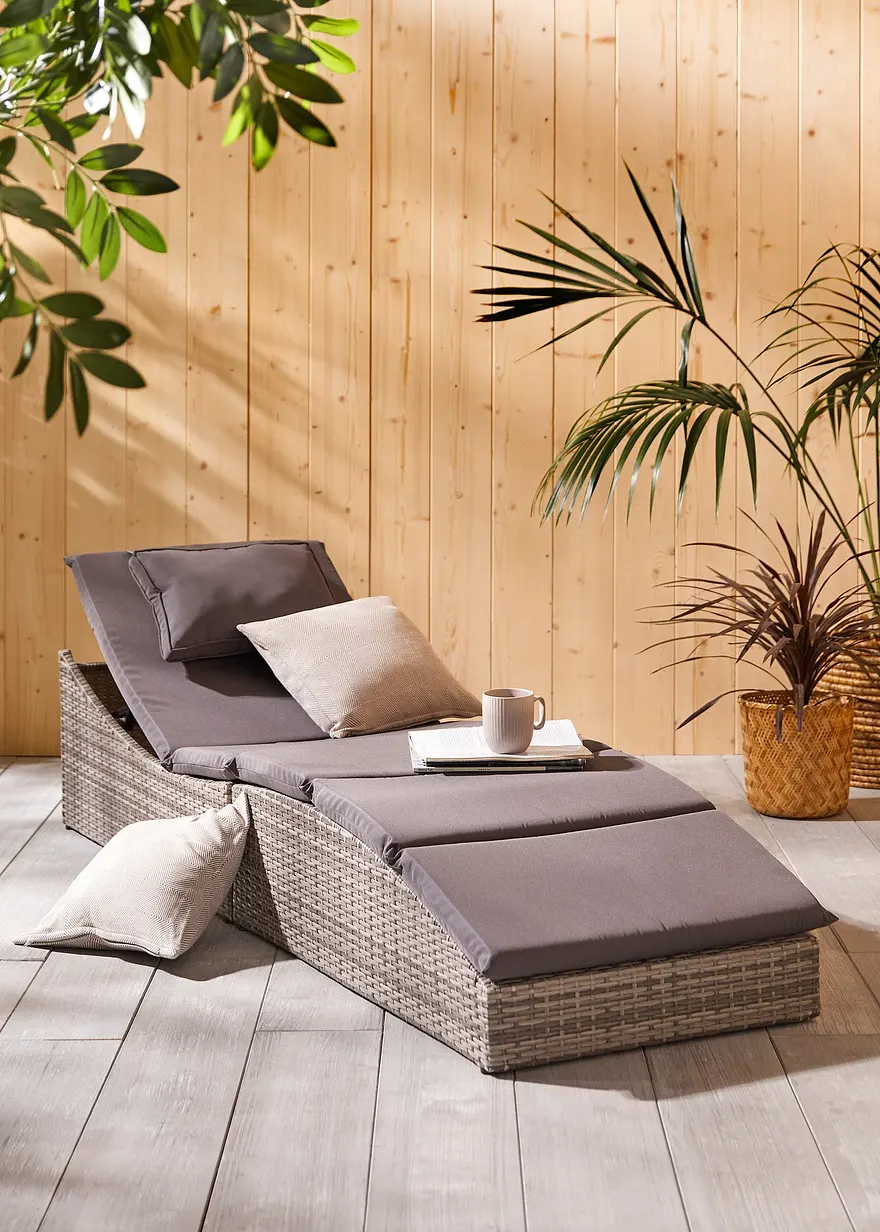 Gartenliege in grau von vorne - bonprix Gartenliege in grau von vorne - bonprix