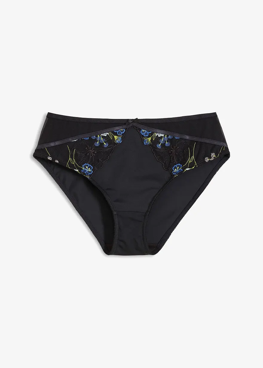 Maxislip mit Stickerei in schwarz von vorne - bonprix Maxislip mit Stickerei in schwarz von vorne - bonprix