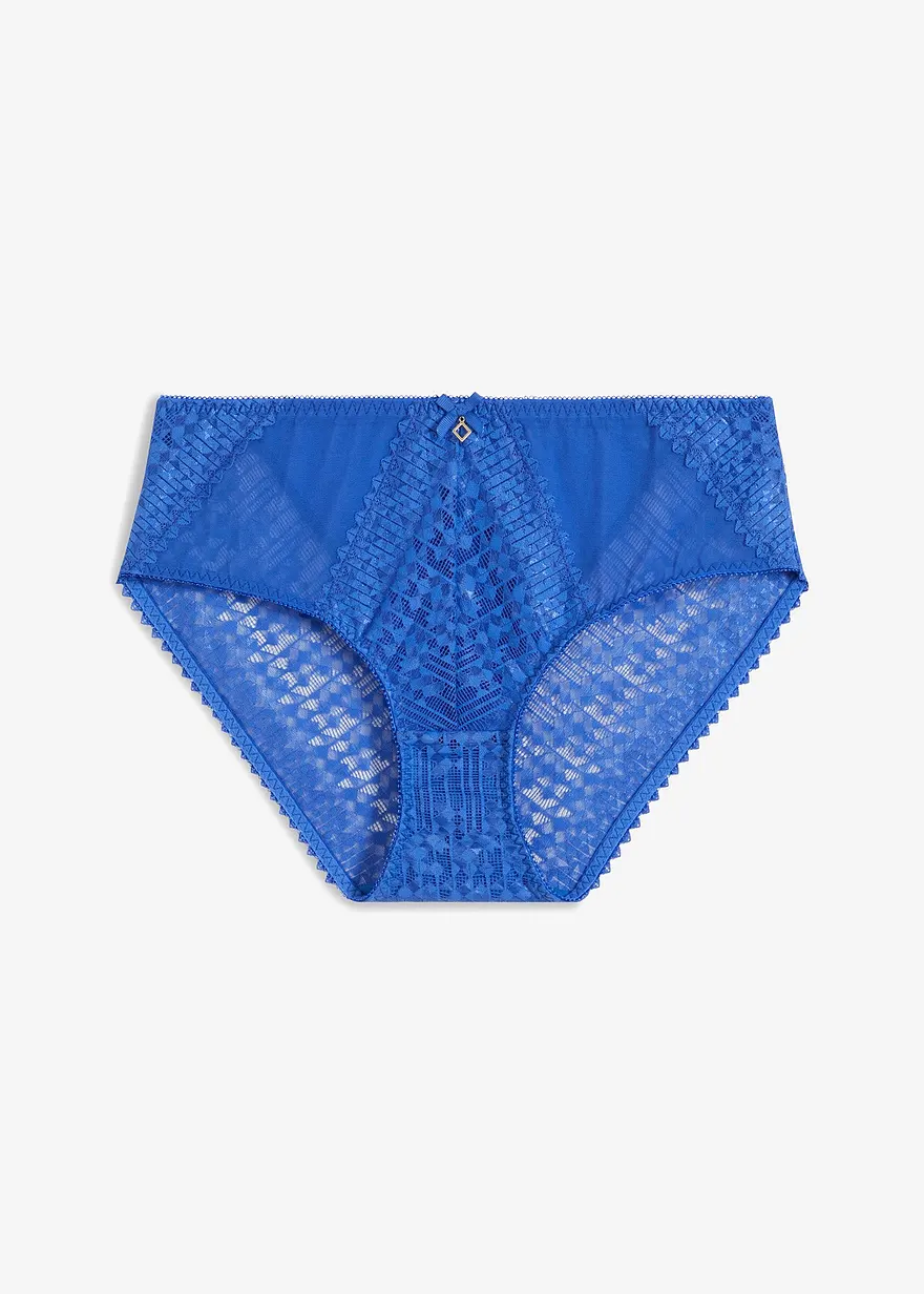 Maxislip mit filigraner Spitze in blau von vorne - bonprix Maxislip mit filigraner Spitze in blau von vorne - bonprix