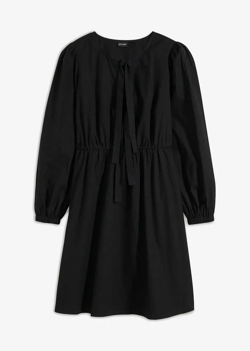 Blusenkleid mit Kräuselungen in schwarz von vorne - bonprix Blusenkleid mit Kräuselungen in schwarz von vorne - bonprix