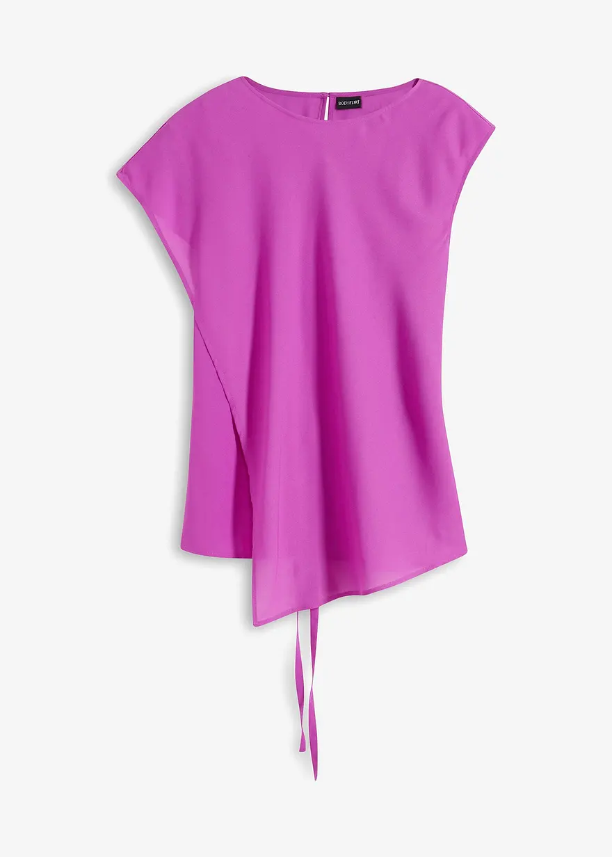 Kurzarmbluse in lila von vorne - bonprix Kurzarmbluse in lila von vorne - bonprix