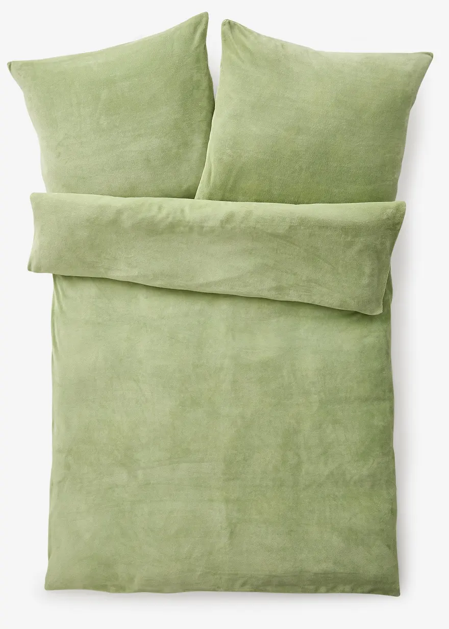 Cashmere Touch Bettwäsche in grün von vorne - bonprix Cashmere Touch Bettwäsche in grün von vorne - bonprix