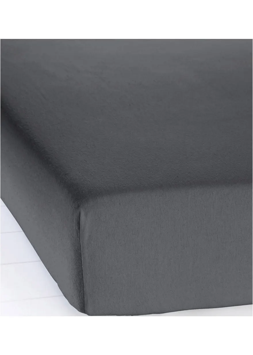 Biber Spannbettlaken in grau - bonprix Biber Spannbettlaken in grau - bonprix