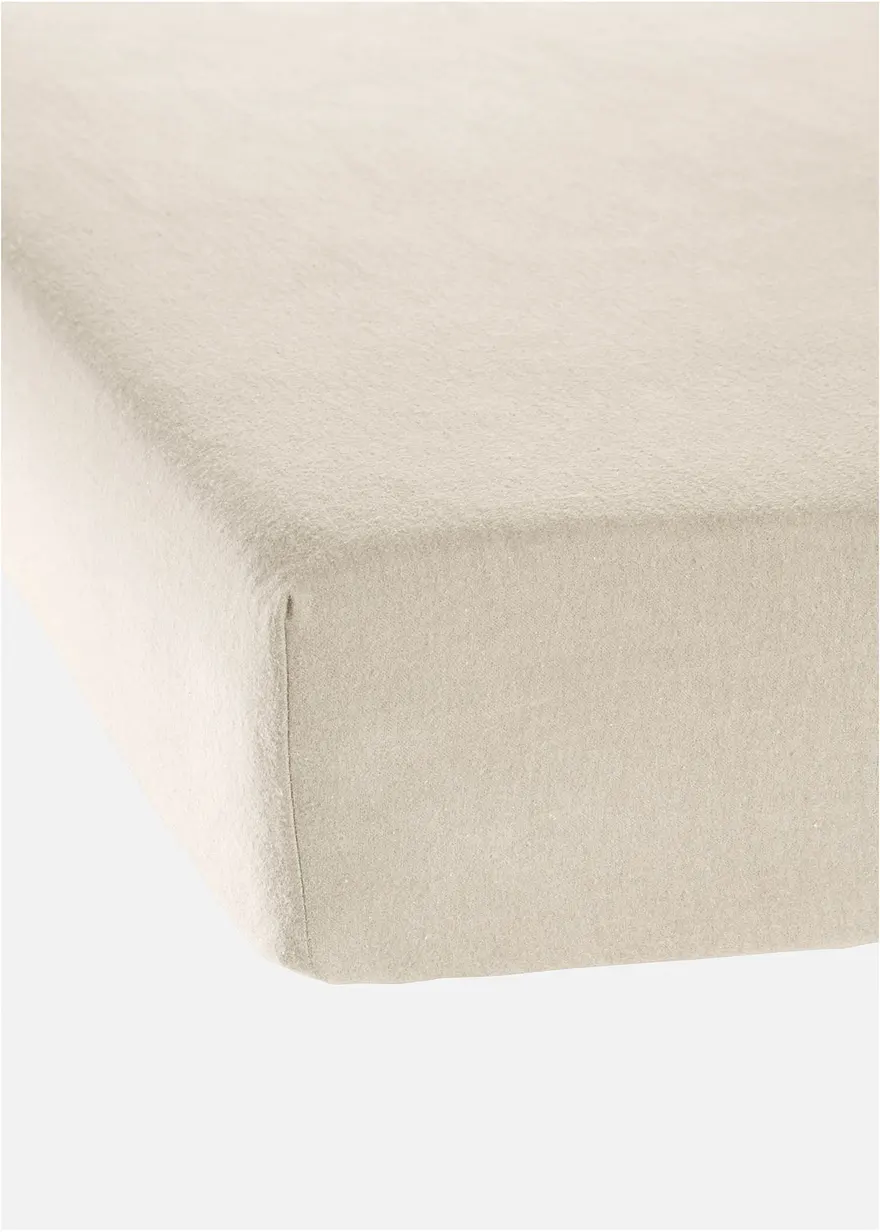 Biber Spannbettlaken in beige - bonprix Biber Spannbettlaken in beige - bonprix