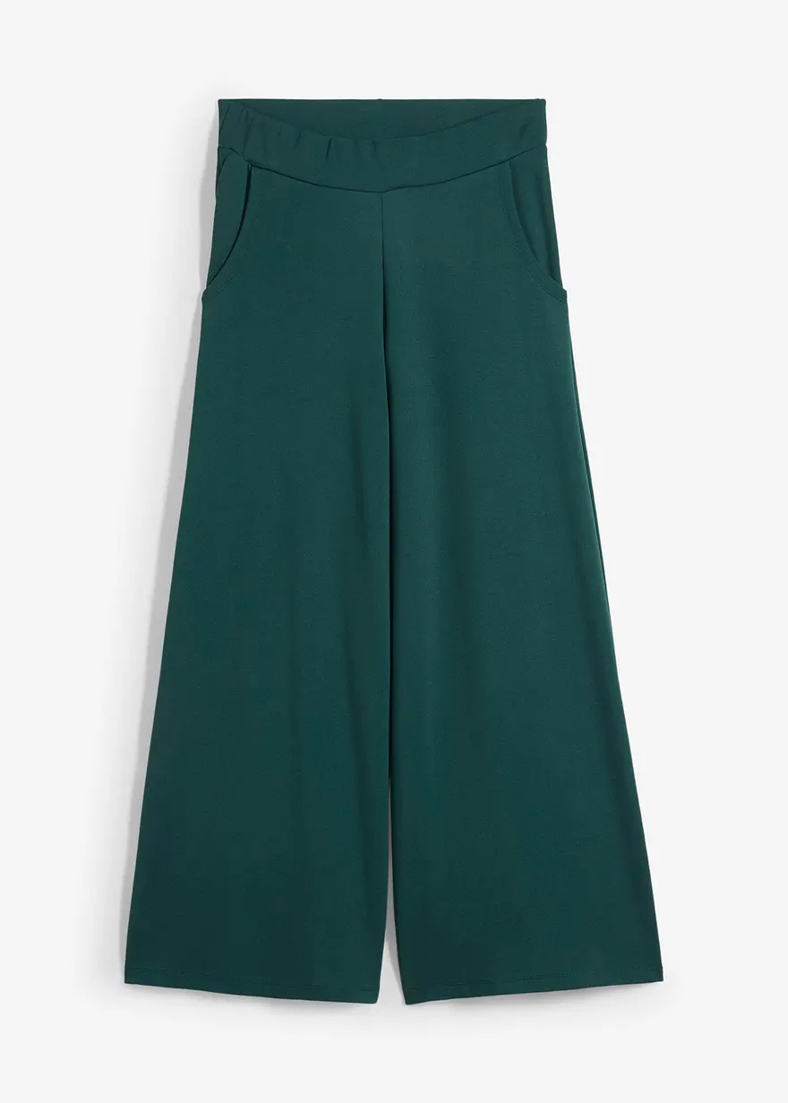 bequeme Culotte aus Punto di Roma in grün von vorne - bonprix bequeme Culotte aus Punto di Roma in grün von vorne - bonprix