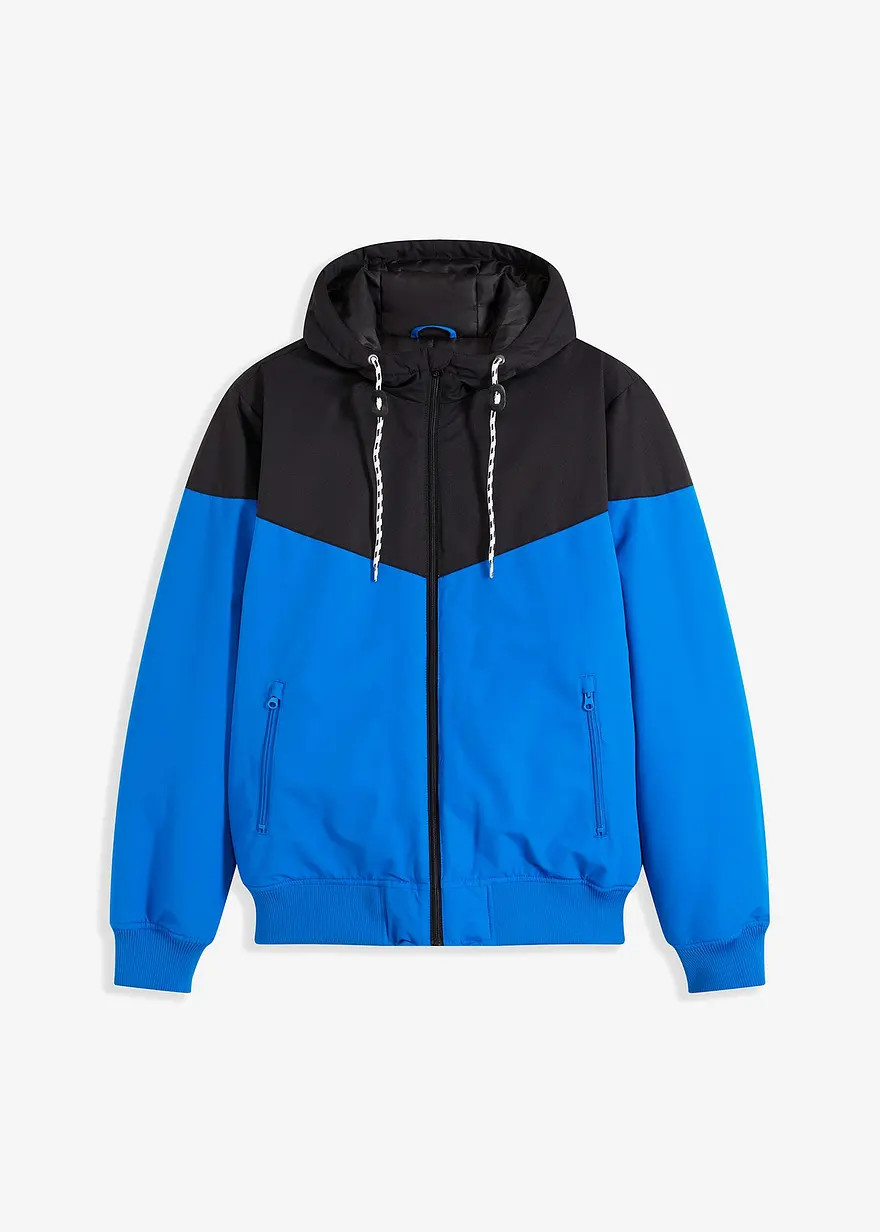 Colourblocking Jacke in Blousonform in blau von vorne - bonprix Colourblocking Jacke in Blousonform in blau von vorne - bonprix