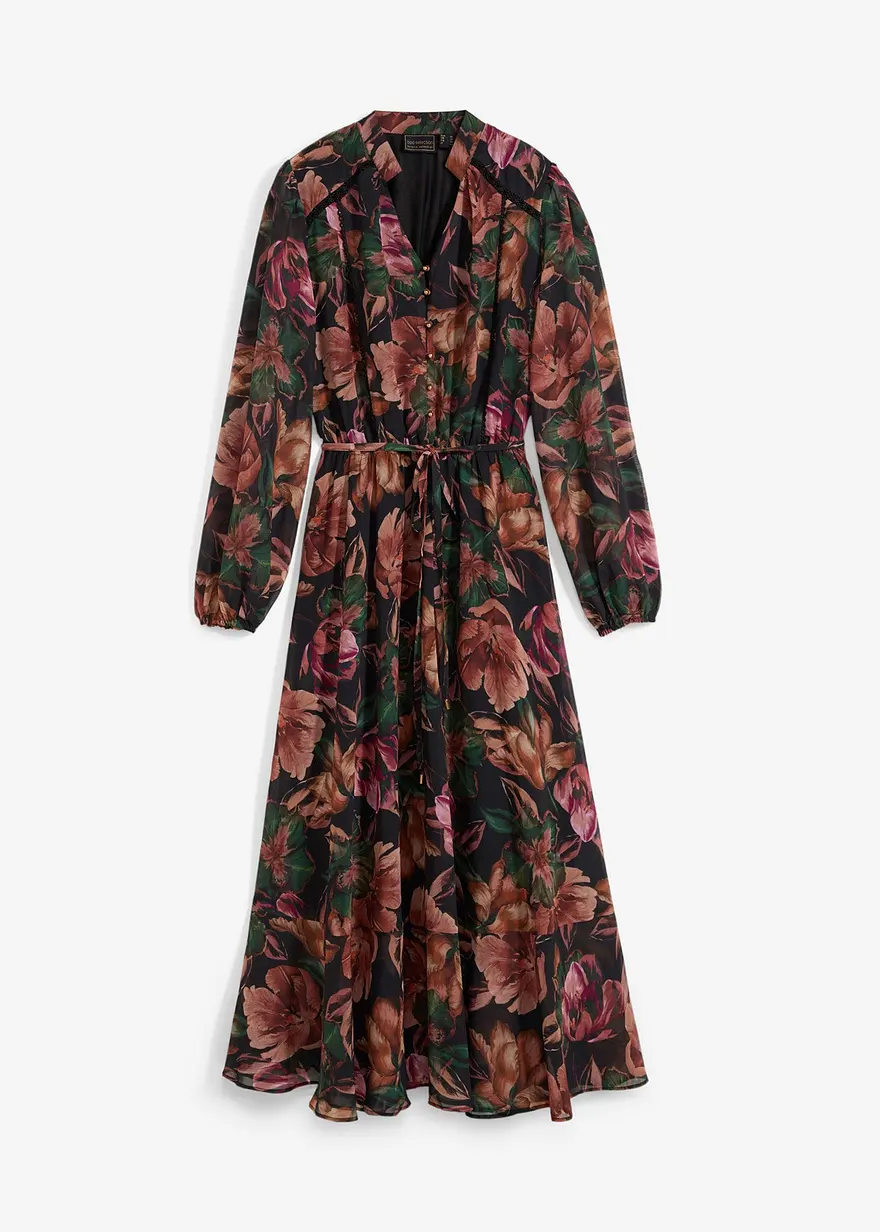 Chiffonkleid in schwarz von vorne - bonprix Chiffonkleid in schwarz von vorne - bonprix