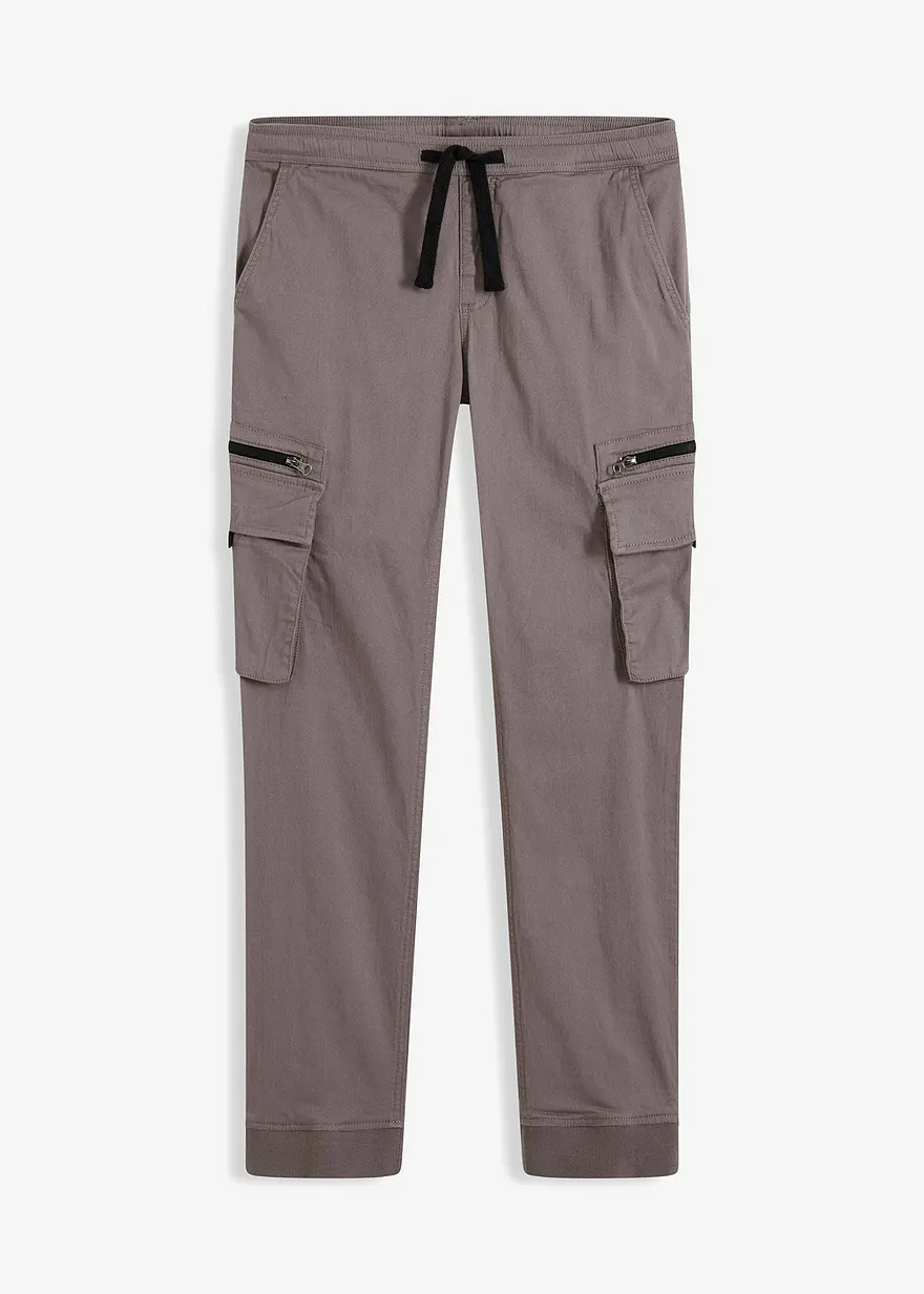 Stretch-Schlupfhose mit Cargotaschen, Regular Fit in grau von vorne - bonprix Stretch-Schlupfhose mit Cargotaschen, Regular Fit in grau von vorne - bonprix