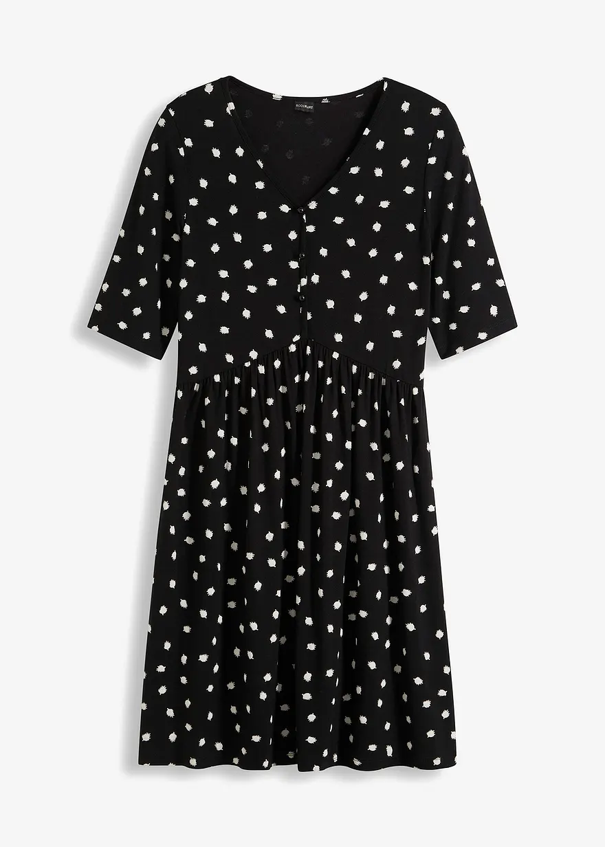 bedrucktes Kleid in schwarz von vorne - bonprix bedrucktes Kleid in schwarz von vorne - bonprix