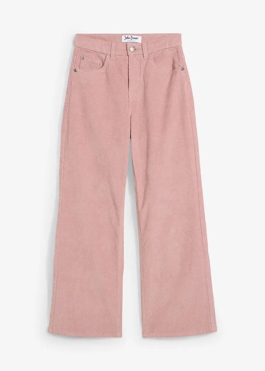 Komfortable Cordhose Loose fit in rosa von vorne - bonprix Komfortable Cordhose Loose fit in rosa von vorne - bonprix