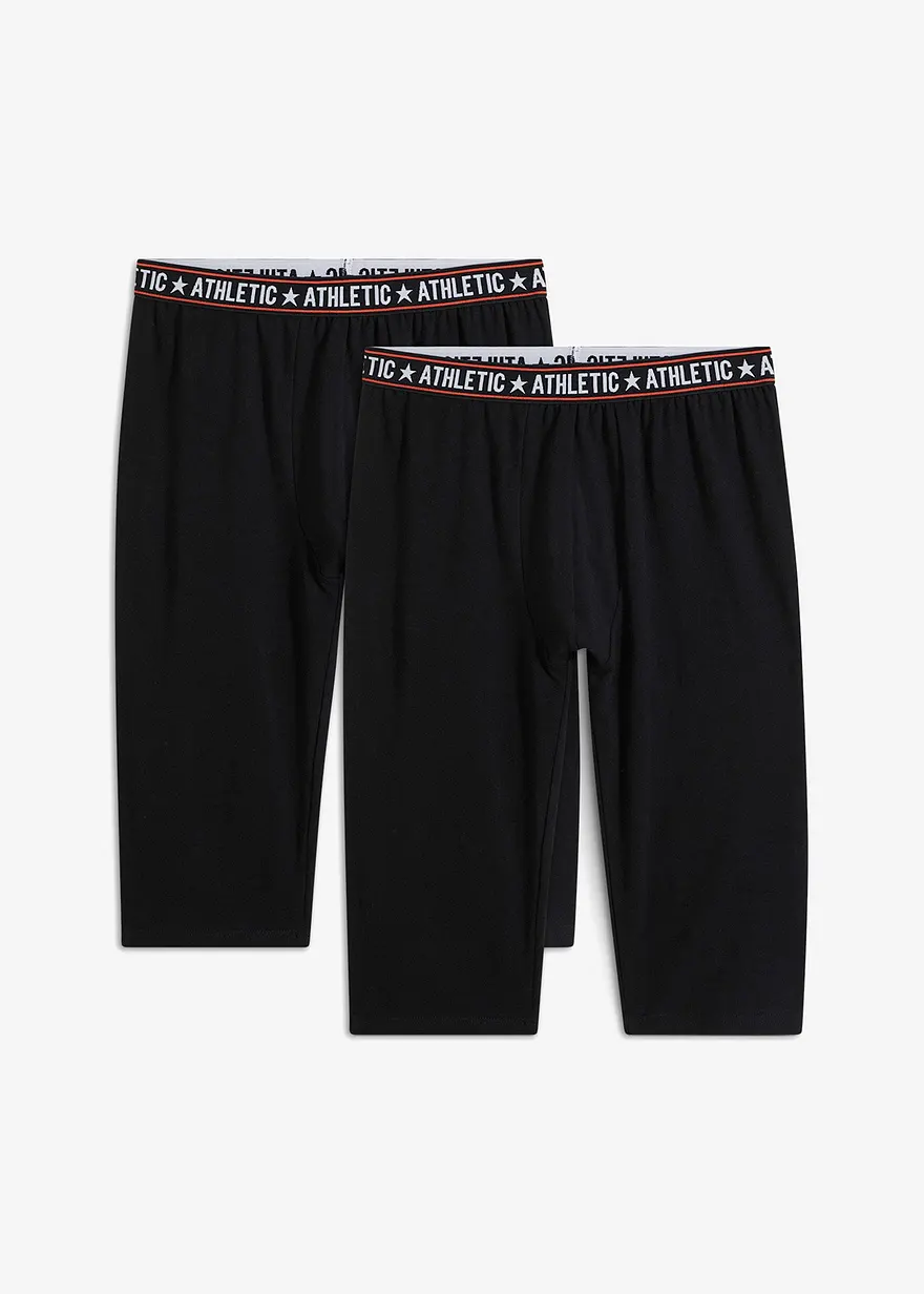 Lange Unterhose in 3/4 Länge (2er Pack) in schwarz von vorne - bonprix Lange Unterhose in 3/4 Länge (2er Pack) in schwarz von vorne - bonprix
