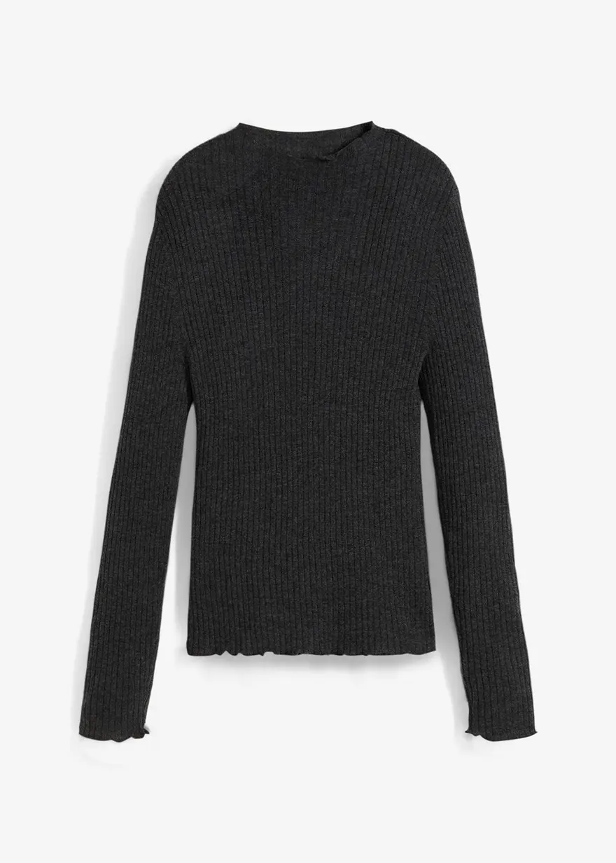 Pullover aus superfeiner Merinowolle in grau von vorne - bonprix Pullover aus superfeiner Merinowolle in grau von vorne - bonprix