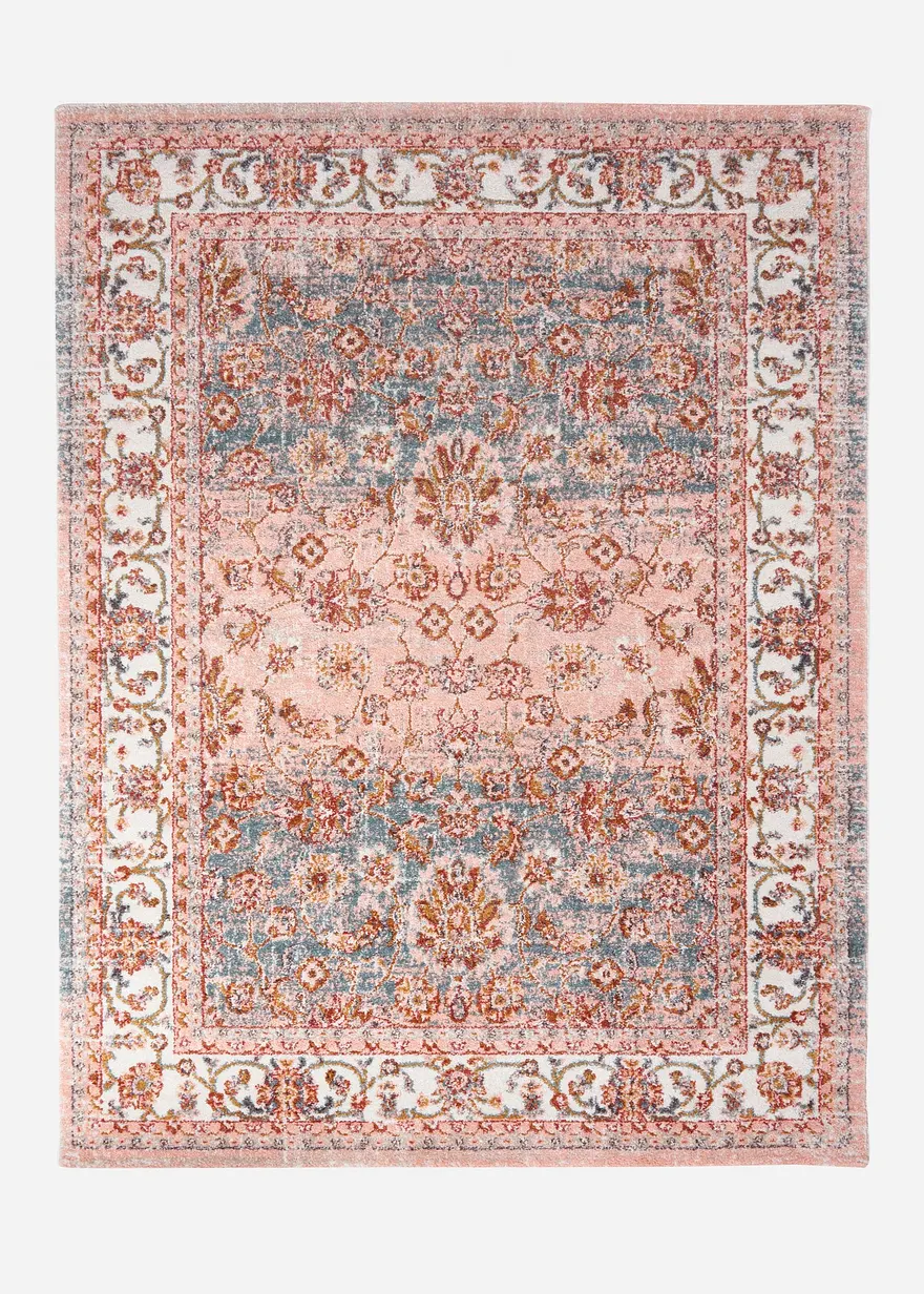 Teppich mit Vintage Design in rosa von vorne - bonprix Teppich mit Vintage Design in rosa von vorne - bonprix