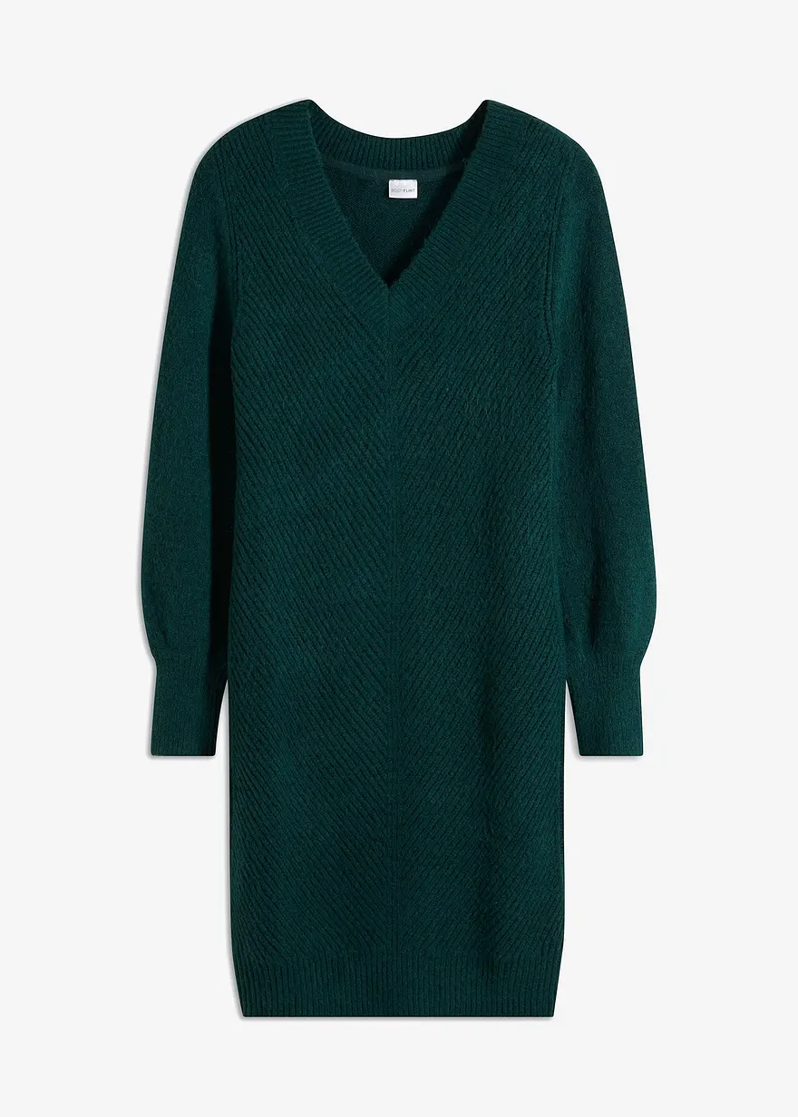Strickkleid in grün von vorne - bonprix Strickkleid in grün von vorne - bonprix