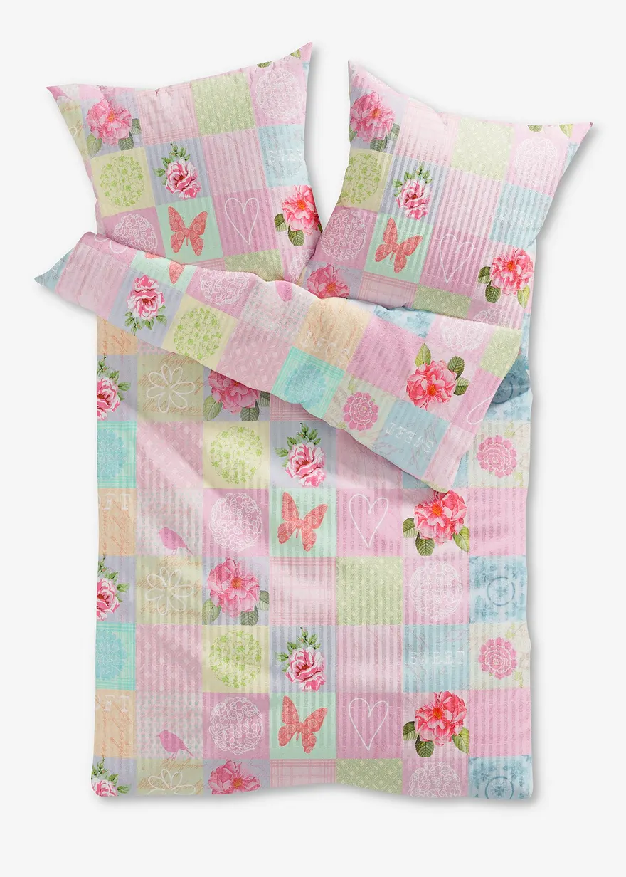 Bettwäsche mit Patchwork Print in bunt - bonprix Bettwäsche mit Patchwork Print in bunt - bonprix