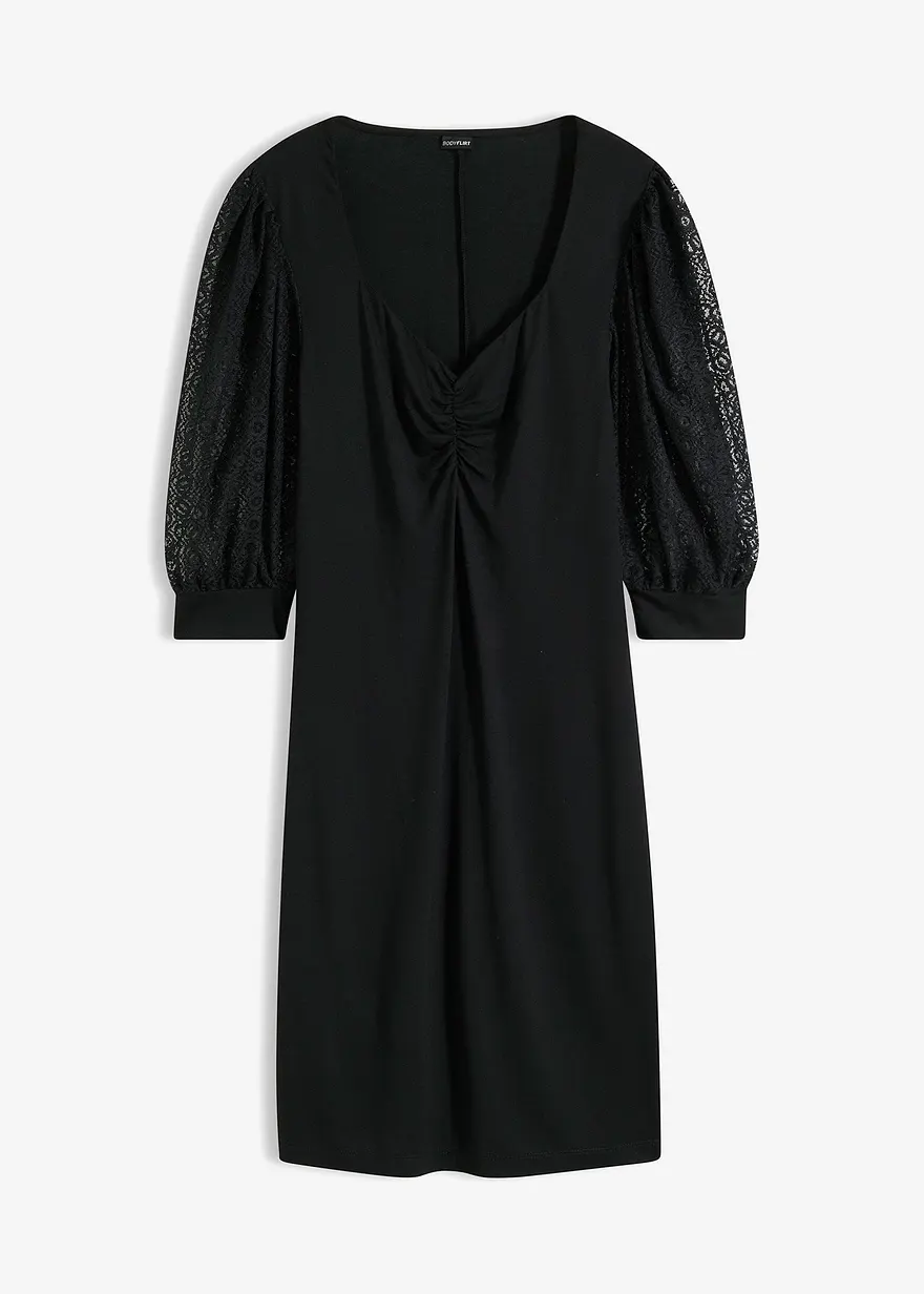 Jerseykleid aus Viskose in schwarz von vorne - bonprix Jerseykleid aus Viskose in schwarz von vorne - bonprix