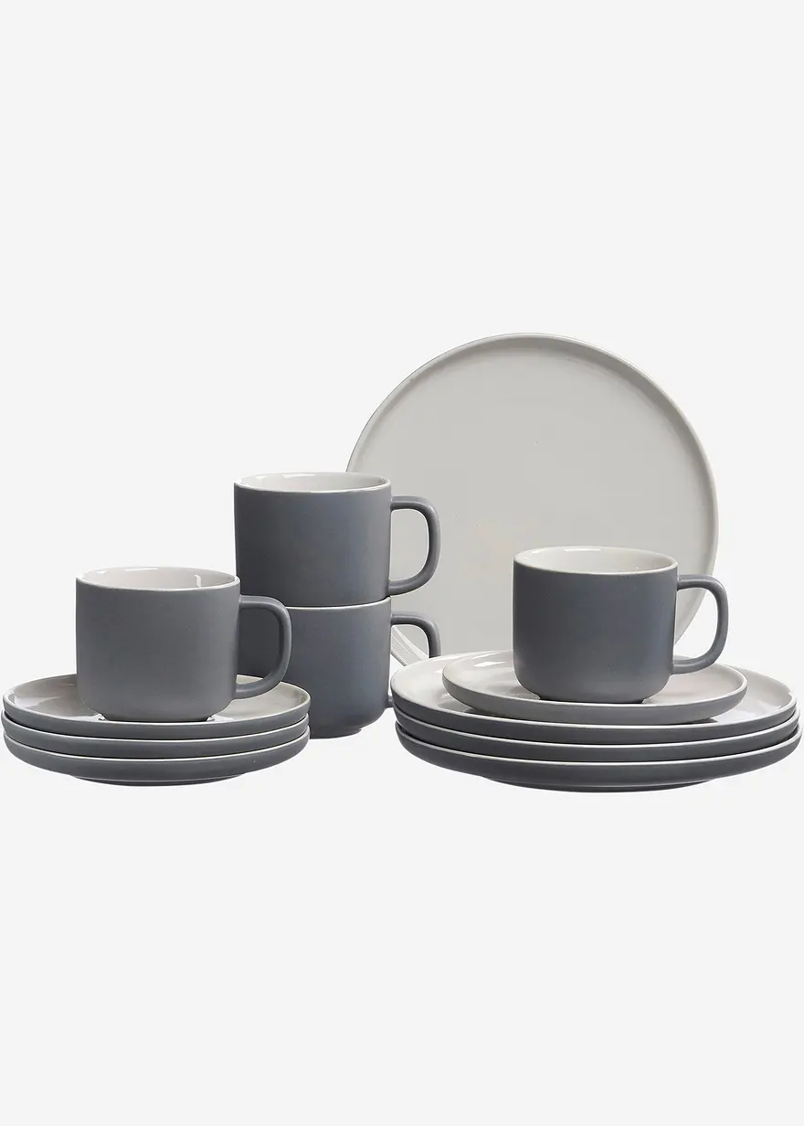 Ritzenhoff & Breker Geschirr-Set (12-tlg. Set) in grau - Ritzenhoff & Breker Ritzenhoff & Breker Geschirr-Set (12-tlg. Set) in grau - Ritzenhoff & Breker