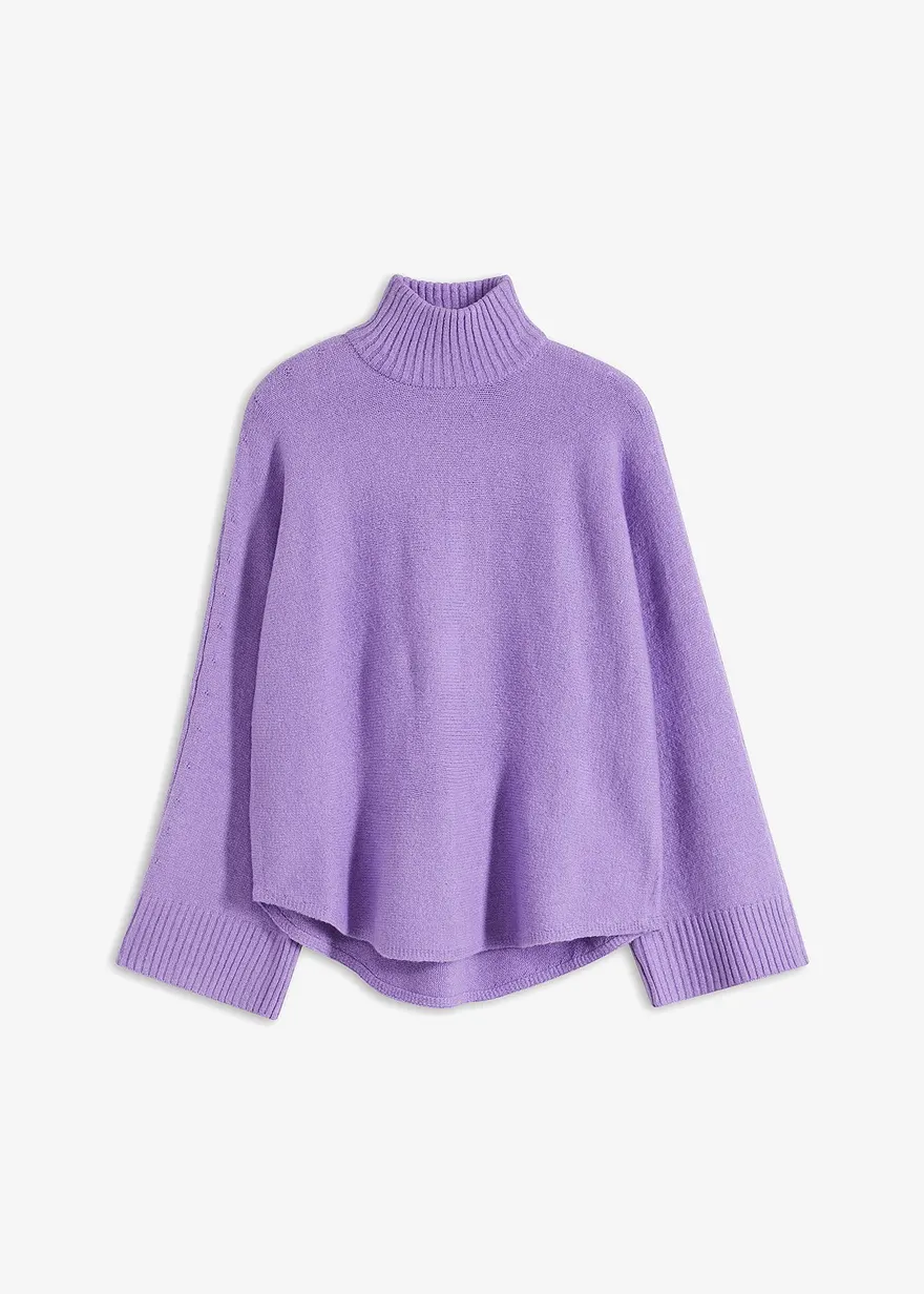 Pullover mit Stehkragen in lila von vorne - bonprix Pullover mit Stehkragen in lila von vorne - bonprix