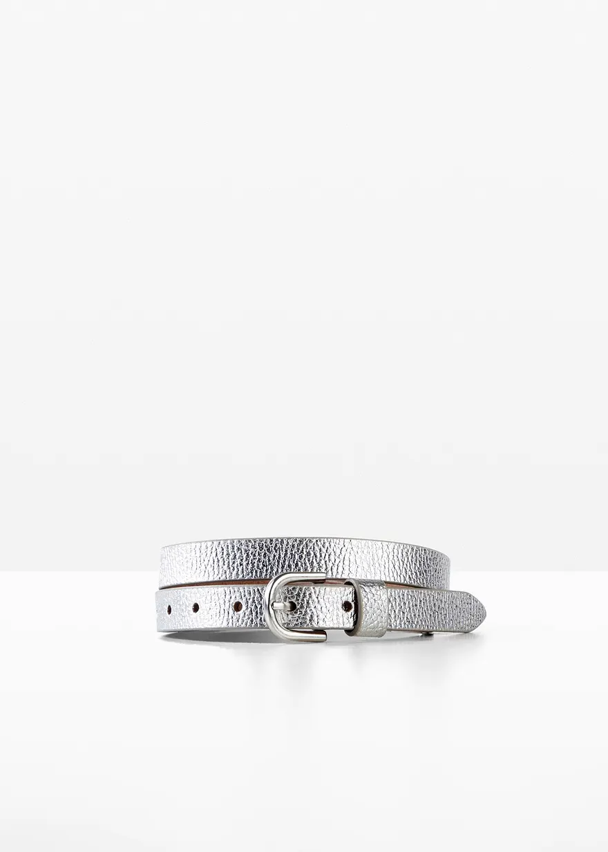 Ledergürtel in silber von vorne - bonprix Ledergürtel in silber von vorne - bonprix