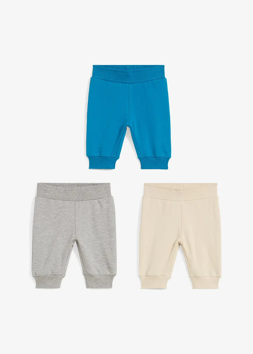 Baby Sweathose aus Bio-Baumwolle (3er Pack) in grau - bonprix Baby Sweathose aus Bio-Baumwolle (3er Pack) in grau - bonprix
