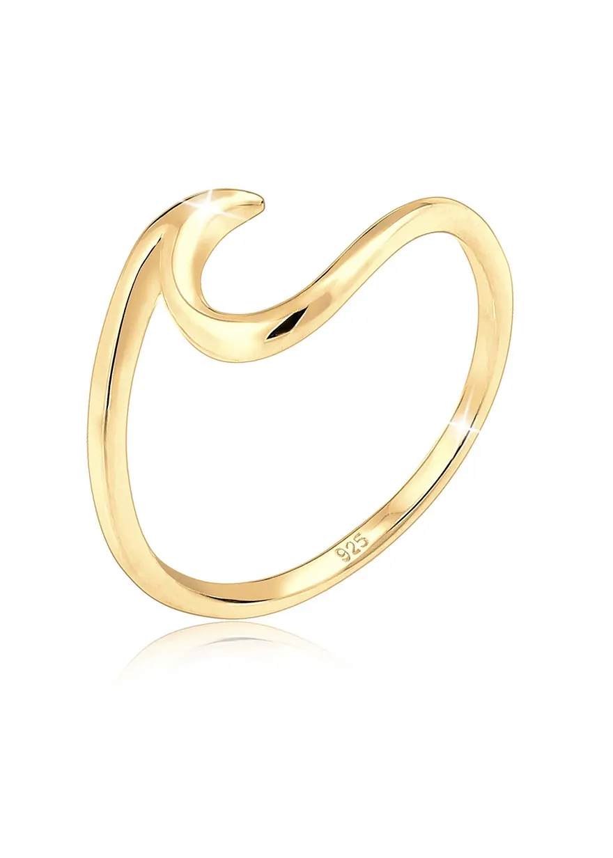 Elli Ring aus 925er Sterling Silber vergoldet in gold von vorne - elli Elli Ring aus 925er Sterling Silber vergoldet in gold von vorne - elli