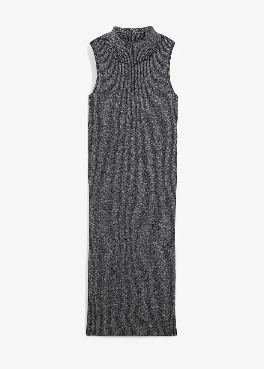 Strickkleid mit Glanzgarn in grau von vorne - bonprix Strickkleid mit Glanzgarn in grau von vorne - bonprix