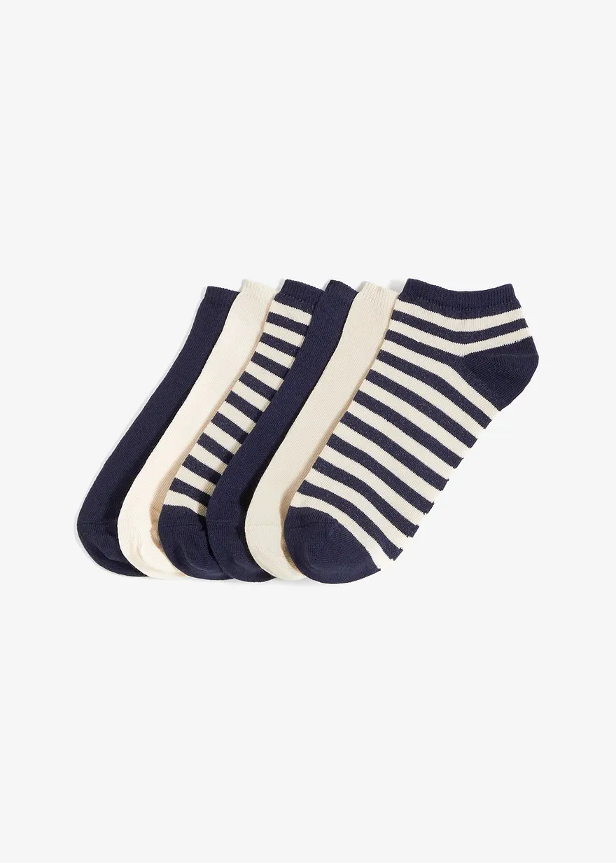 Sneakersocken mit Bio-Baumwolle (6er Pack) in weiß von vorne - bonprix Sneakersocken mit Bio-Baumwolle (6er Pack) in weiß von vorne - bonprix