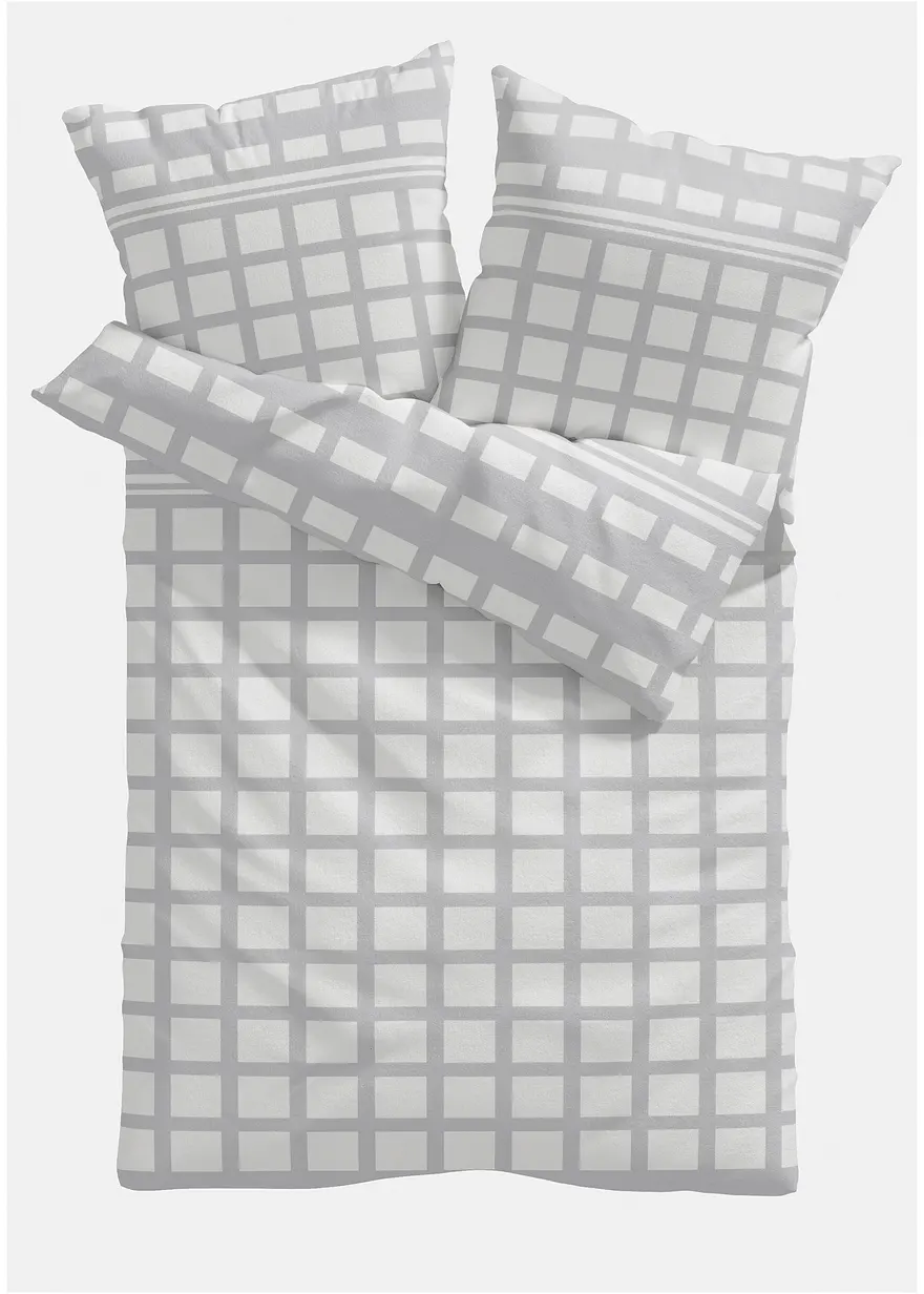 Bettwäsche mit Karos in grau von vorne - bonprix Bettwäsche mit Karos in grau von vorne - bonprix