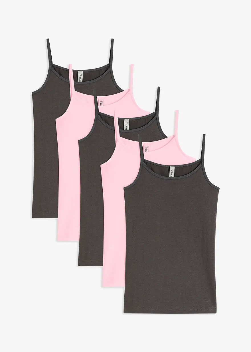 Unterhemd mit weicher Baumwolle (5er Pack) in rosa von vorne - bonprix Unterhemd mit weicher Baumwolle (5er Pack) in rosa von vorne - bonprix