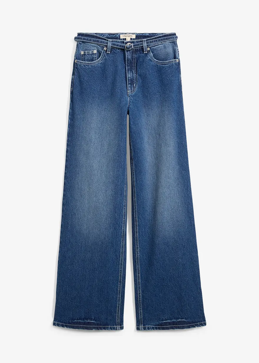 Straight Jeans High Waist in blau von vorne - bonprix Straight Jeans High Waist in blau von vorne - bonprix