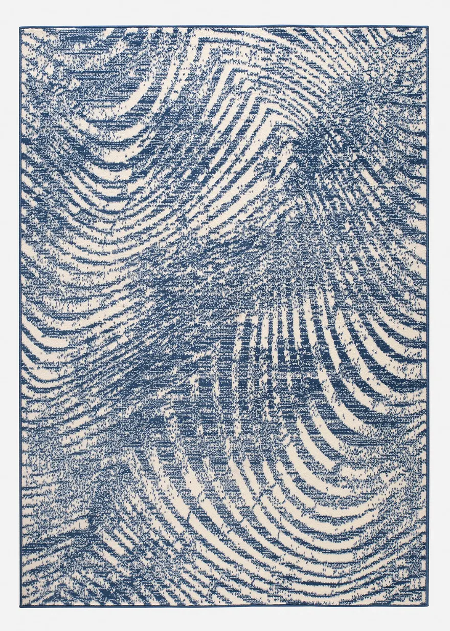 Teppich mit malerischer Musterung in blau von vorne - bonprix Teppich mit malerischer Musterung in blau von vorne - bonprix