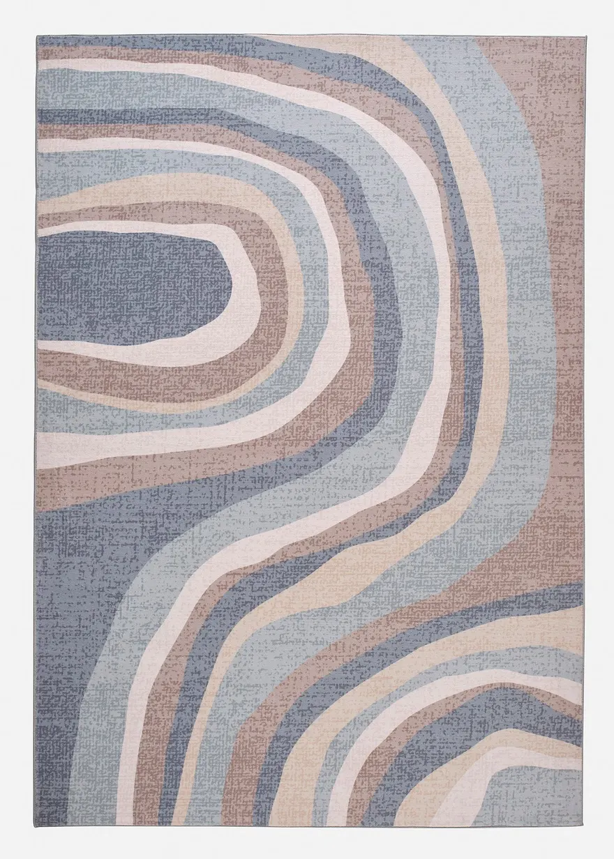 Teppich mit moderner Musterung in blau von vorne - bonprix Teppich mit moderner Musterung in blau von vorne - bonprix