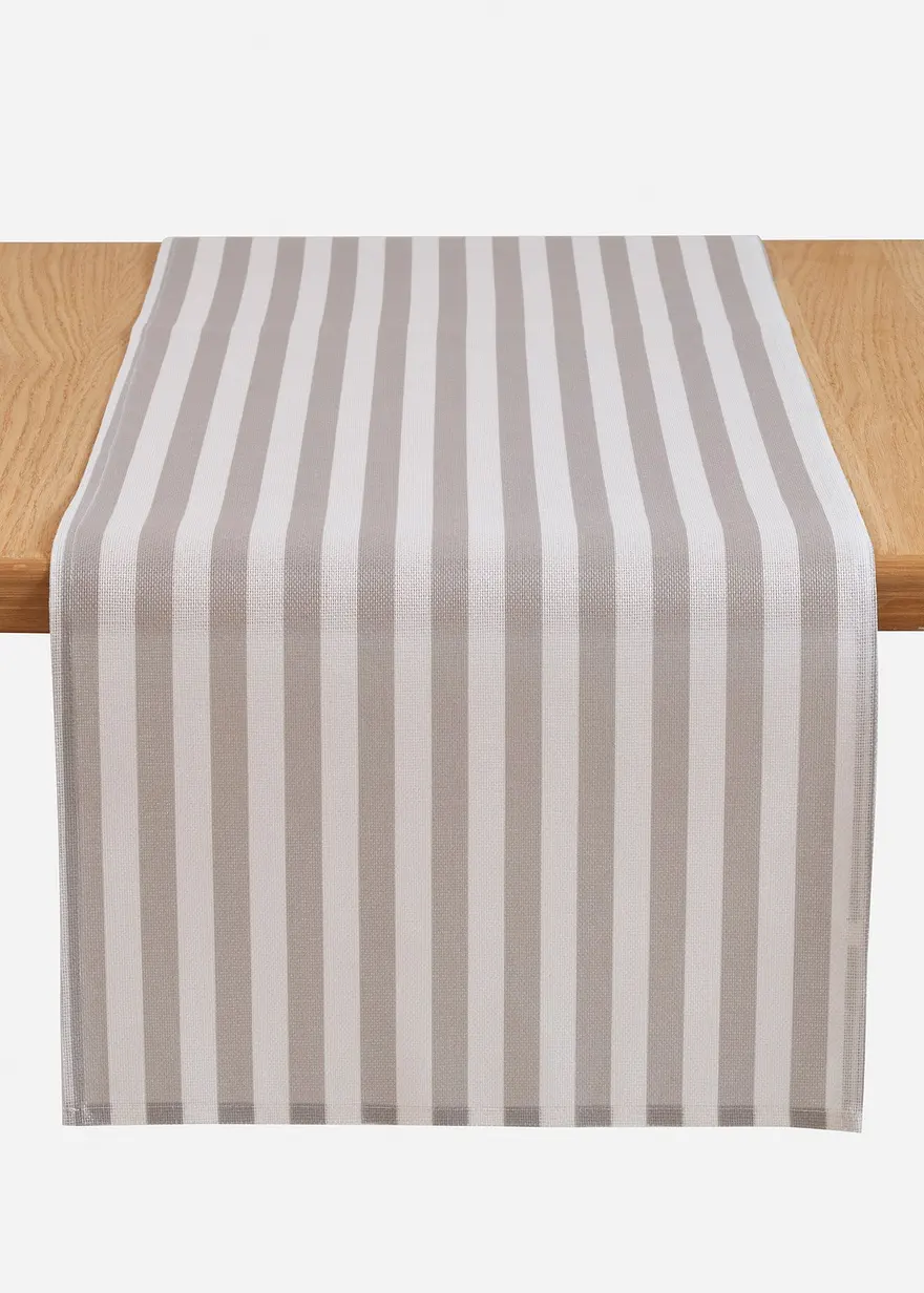 Tischläufer mit Streifen Druck in weiß von vorne - bonprix Tischläufer mit Streifen Druck in weiß von vorne - bonprix