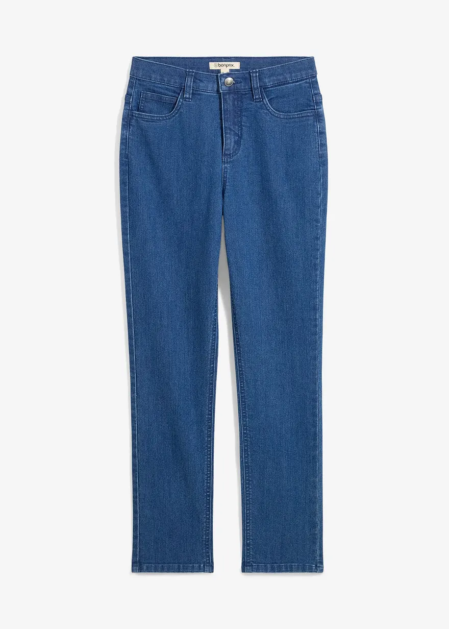 Slim Fit Stretch-Jeans, Straight in blau von vorne - bonprix Slim Fit Stretch-Jeans, Straight in blau von vorne - bonprix