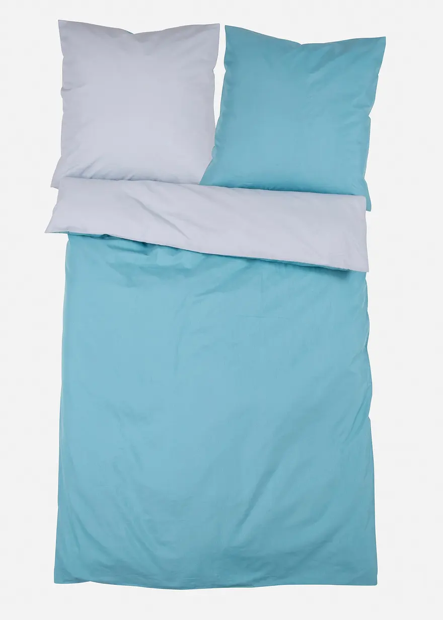 Wendebettwäsche Uni in blau von vorne - bonprix Wendebettwäsche Uni in blau von vorne - bonprix
