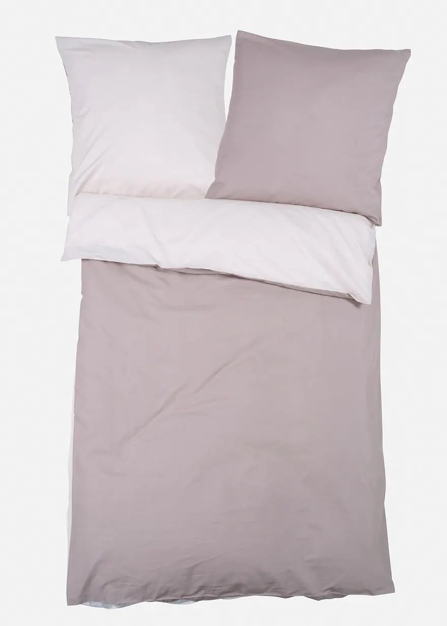 Wendebettwäsche Uni in beige von vorne - bonprix Wendebettwäsche Uni in beige von vorne - bonprix