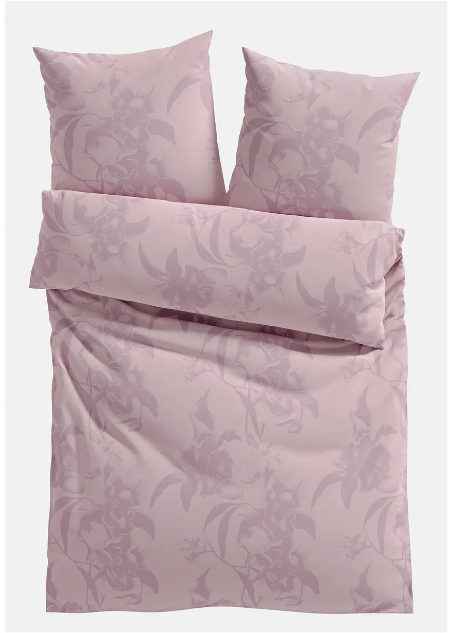 Bettwäsche mit floralem Design in lila von vorne - bonprix Bettwäsche mit floralem Design in lila von vorne - bonprix