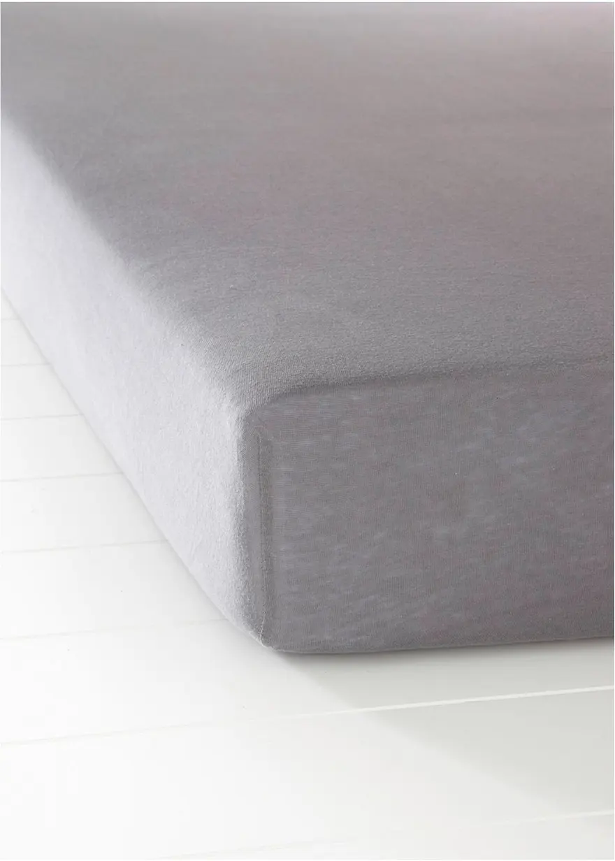 Jersey Spannbettlaken in grau von vorne - bonprix Jersey Spannbettlaken in grau von vorne - bonprix
