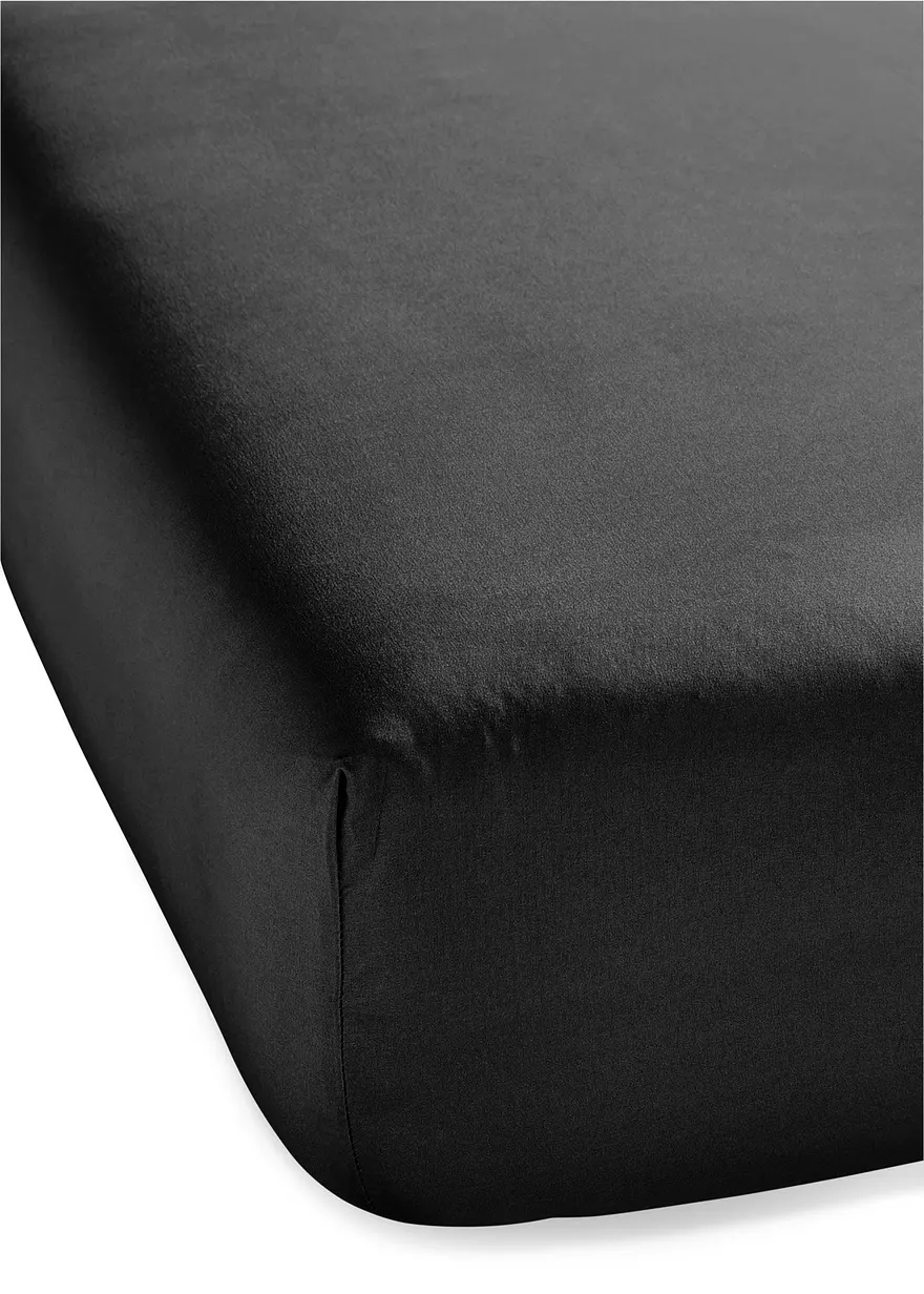 Microfaser Spannbettlaken in schwarz - bonprix Microfaser Spannbettlaken in schwarz - bonprix