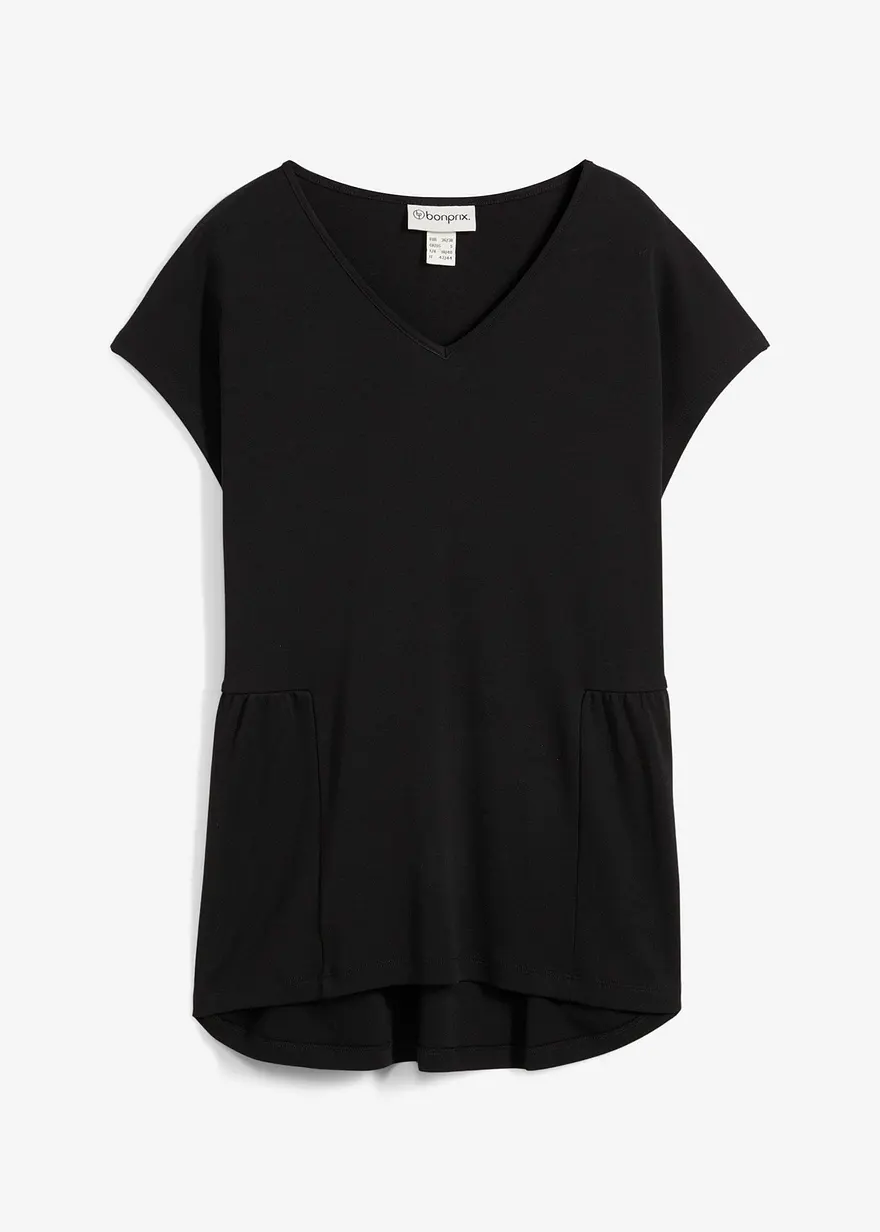 Shirt aus reiner Bio-Baumwolle in schwarz von vorne - bonprix Shirt aus reiner Bio-Baumwolle in schwarz von vorne - bonprix