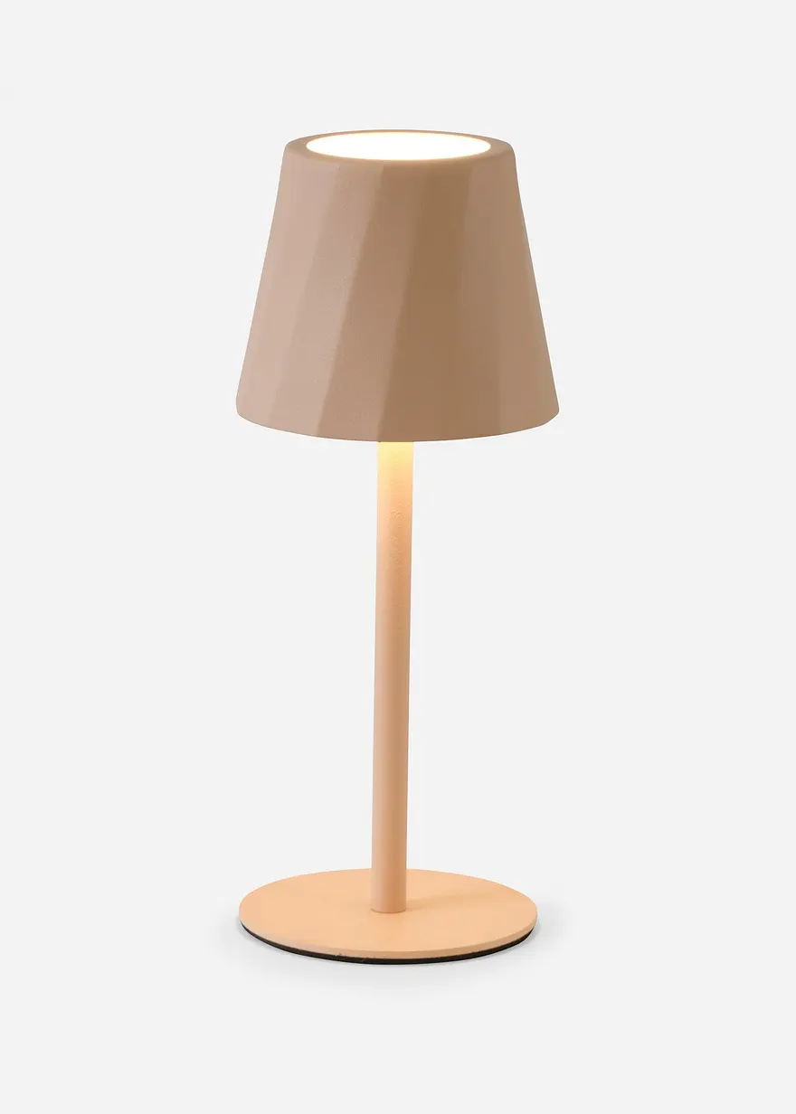 Trio Tischleuchte mit USB Anschluss in beige von vorne - Trio Leuchten Trio Tischleuchte mit USB Anschluss in beige von vorne - Trio Leuchten